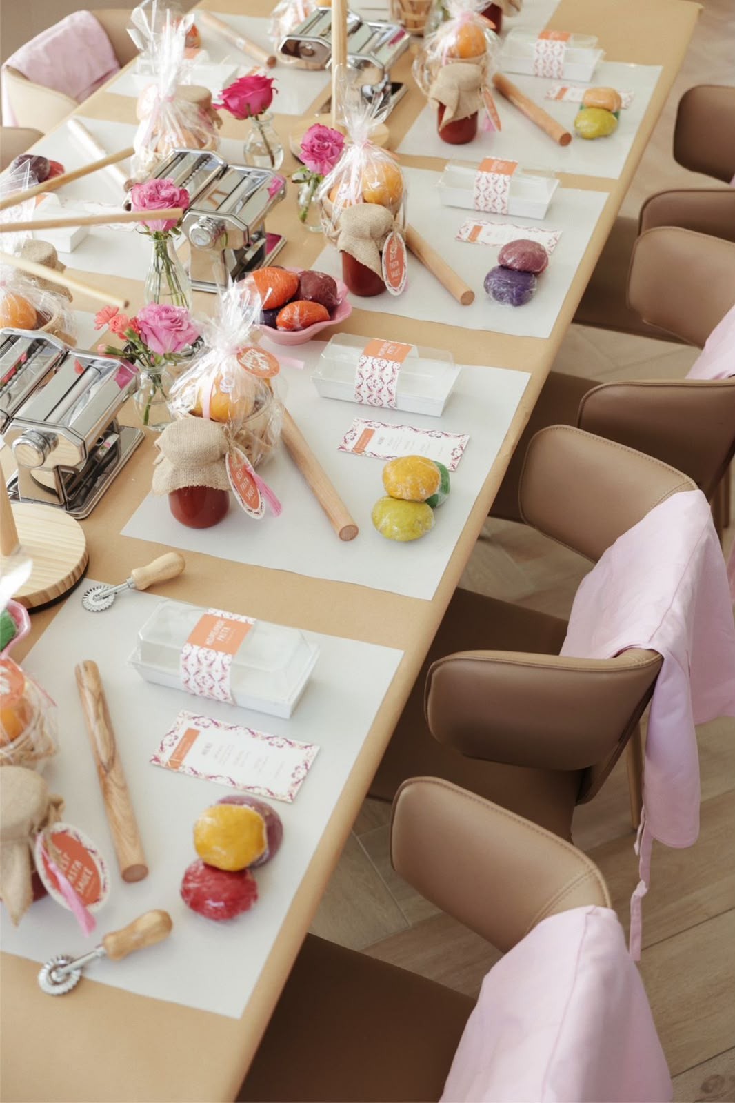 Mesa montada para a experiência de despedida